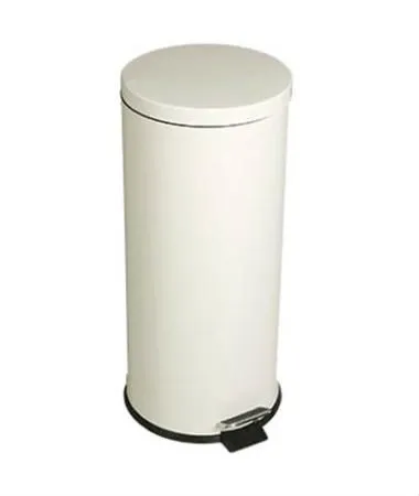 Coș cu pedală, oțel lăcuit alb, cu recipient interior etanș, 30,3 L