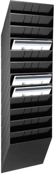 Sistem de tăvi cu 12 compartimente, negru, format A4 orizontal FLEXIBOXX