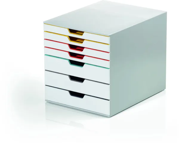 Durable Varicolor A4 dulap cu sertare 7 compartimente alb