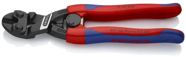 Knipex KNIPEX CoBolt® Foarfecă compactă pentru șuruburi, neagră atramentată, cu mânere subțiri multicomponente, 200 mm