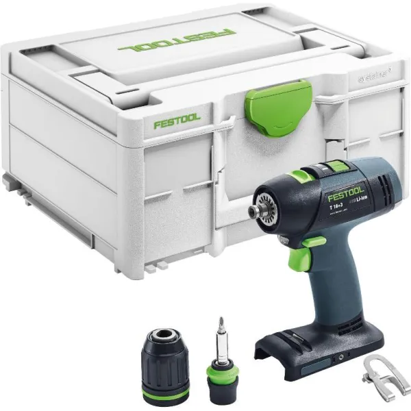 Mașină de găurit/înșurubat cu acumulator Festool T 18+3-Basic în Systainer3