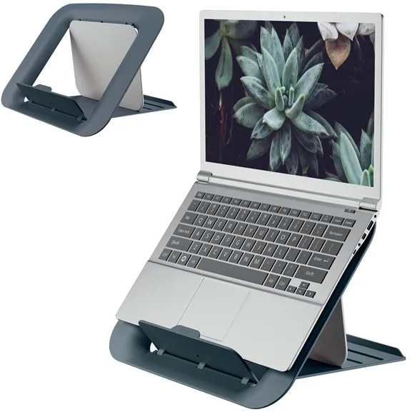 Leitz Ergo Cosy suport laptop reglabil, 80% plastic reciclat Gri catifelat