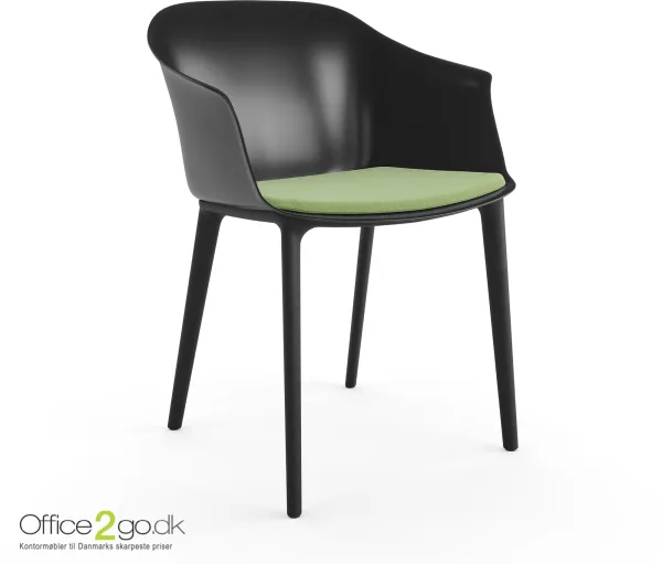 Scaun Polytone C - picioare negre - șezut tapițat